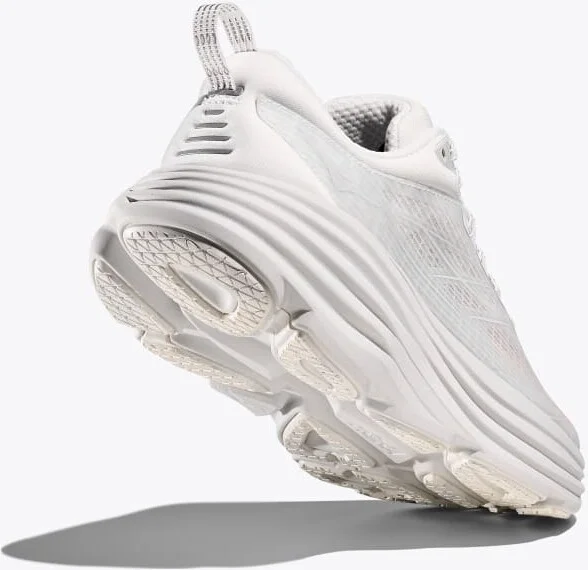 HOKA Stealth/Tech Bondi 8 Caged Shoes in White/Cosmic Grey - Image 4