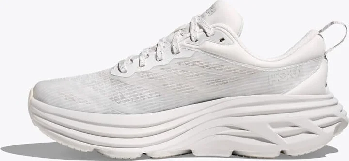HOKA Stealth/Tech Bondi 8 Caged Shoes in White/Cosmic Grey - Image 8