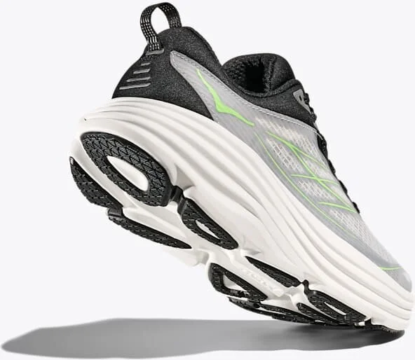 HOKA Stealth/Tech Bondi 8 Caged Shoes in White/Tart Apple - Image 4
