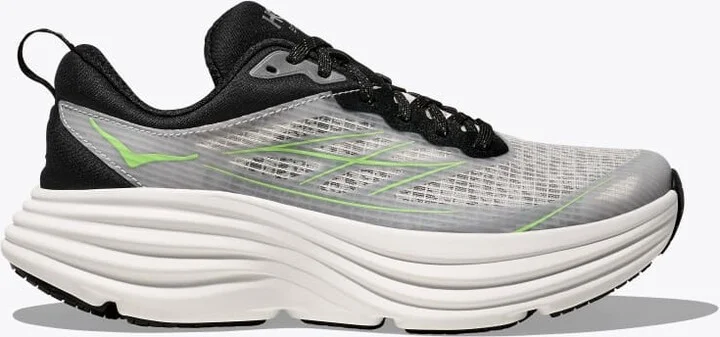 HOKA Stealth/Tech Bondi 8 Caged Shoes in White/Tart Apple