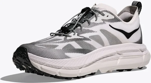 HOKA Stealth/Tech Mafate Speed 4 Lite Shoes in White/Black - Image 3