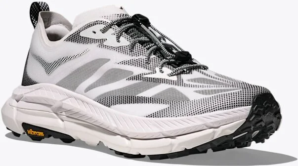 HOKA Stealth/Tech Mafate Speed 4 Lite Shoes in White/Black - Image 6