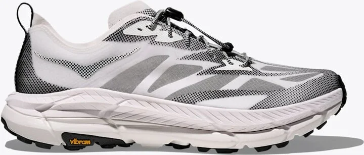 HOKA Stealth/Tech Mafate Speed 4 Lite Shoes in White/Black