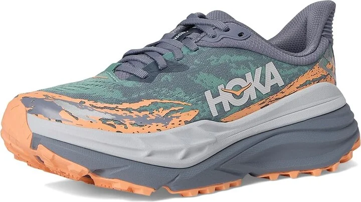 Hoka Stinson 7 Women's Shoes Grey Skies/Pale Tangerine : 11 B - Medium, Synthetic - Image 5