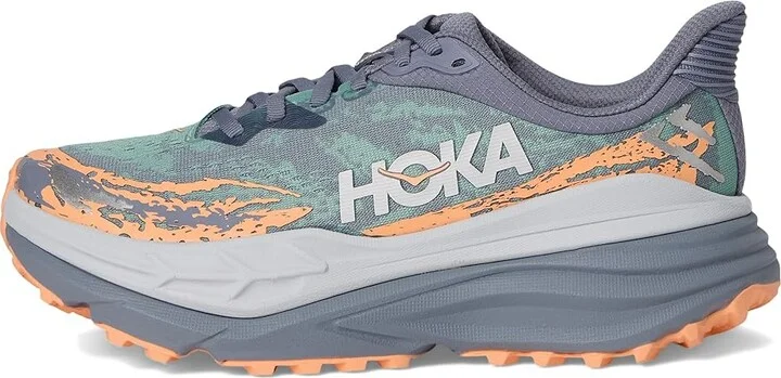 Hoka Stinson 7 Women's Shoes Grey Skies/Pale Tangerine : 11 B - Medium, Synthetic - Image 6