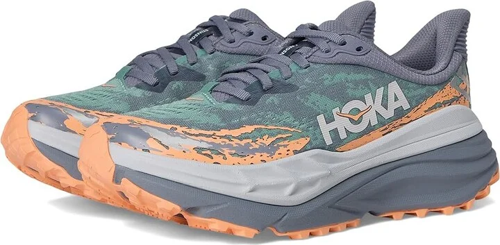 Hoka Stinson 7 Women's Shoes Grey Skies/Pale Tangerine : 11 B - Medium, Synthetic
