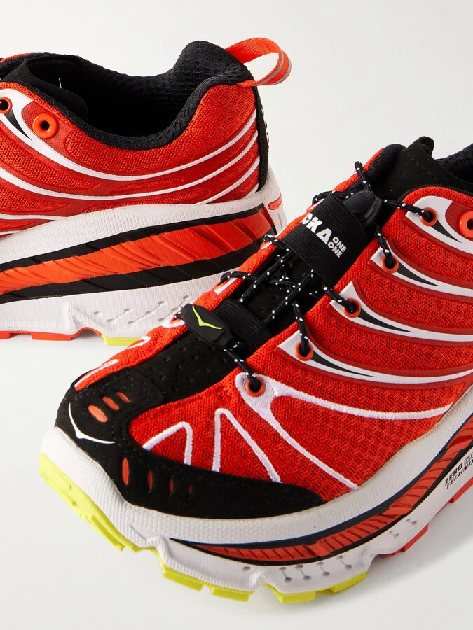 Hoka - Stinson Evo Og Rubber-trimmed Mesh Sneakers - Red - Image 4