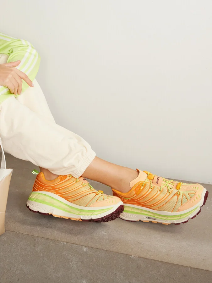 Hoka - Stinson Evo Og Rubber-trimmed Mesh Sneakers - Yellow - Image 2