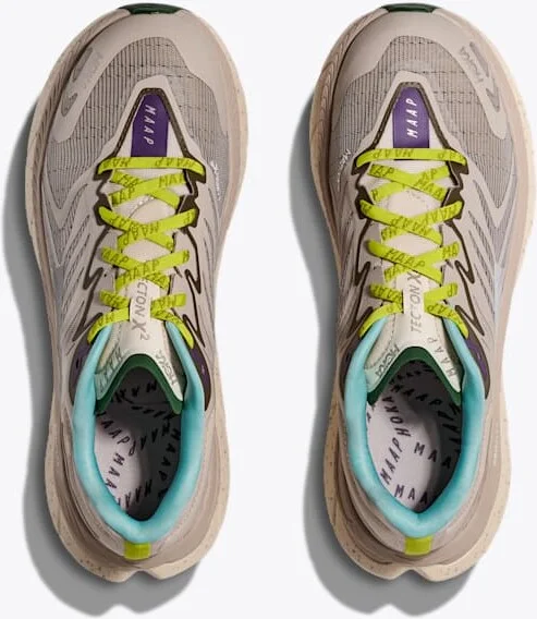 HOKA Tecton X 2 MAAP Shoes in Pumice Stone/Limeade - Image 2