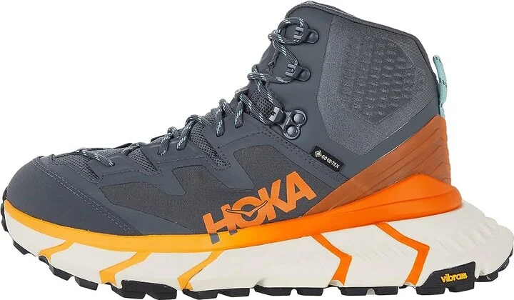 Hoka Tennine Hike GORE-TEX(r) Men's Shoes Castlerock/Persimmon Orange : 9 D - Medium, Textile - Image 6
