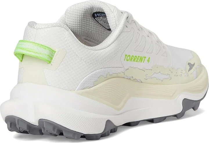 Hoka Torrent 4 Women's Running Shoes White/Neon Lime : 9.5 B - Medium, Canvas/Rubber - Image 4