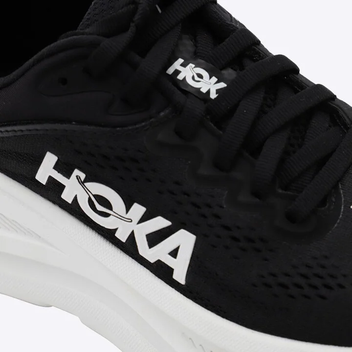 Hoka White And Black Bondi 9 Sneakers - Image 4