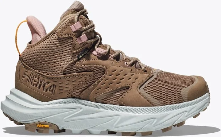 HOKA Women's Anacapa 2 Mid GTX Shoes in Dune/Ice Flow