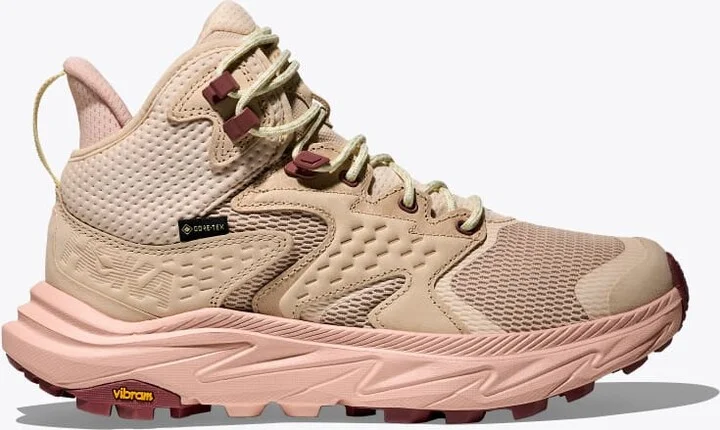 HOKA Women's Anacapa 2 Mid GTX Shoes in Oak/Rose Latte