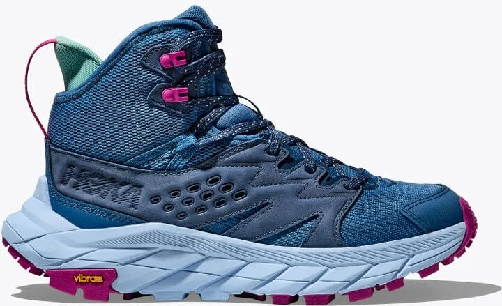 HOKA Women's Anacapa Breeze Mid Shoes in Foggy Night/Glacier Blue