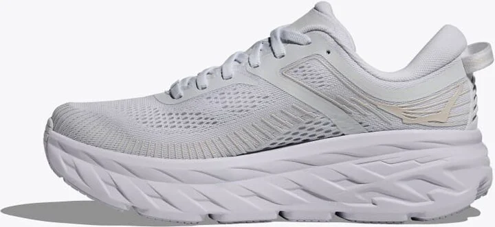 HOKA Women's Bondi 7 Shoes in White/White - Image 8