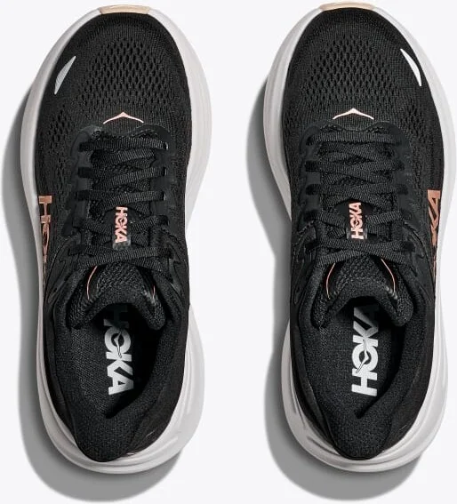 HOKA Women's Bondi 9 Shoes in Black/Rose Gold - Image 2