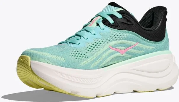 HOKA Women's Bondi 9 Shoes in Blue Spark/Mint Fluorite - Image 3