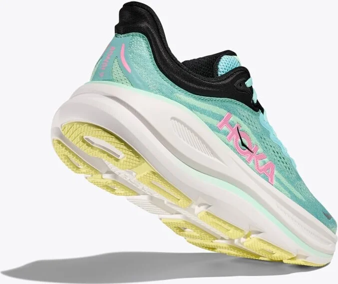 HOKA Women's Bondi 9 Shoes in Blue Spark/Mint Fluorite - Image 4