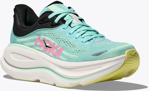 HOKA Women's Bondi 9 Shoes in Blue Spark/Mint Fluorite - Image 6