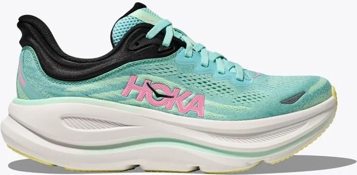 HOKA Women's Bondi 9 Shoes in Blue Spark/Mint Fluorite