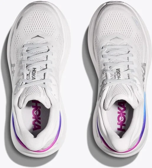 HOKA Women's Bondi 9 Shoes in Cosmic Grey/White - Image 2