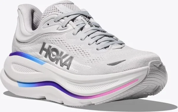 HOKA Women's Bondi 9 Shoes in Cosmic Grey/White - Image 6