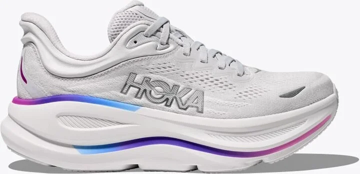 HOKA Women's Bondi 9 Shoes in Cosmic Grey/White