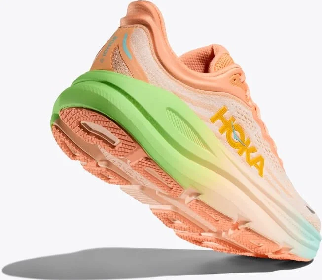 HOKA Women's Bondi 9 Shoes in Frost/Pale Tangerine - Image 4