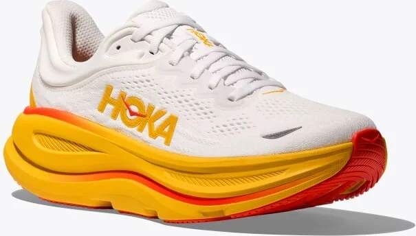 HOKA Women's Bondi 9 Shoes in Frost/Sunflower - Image 6