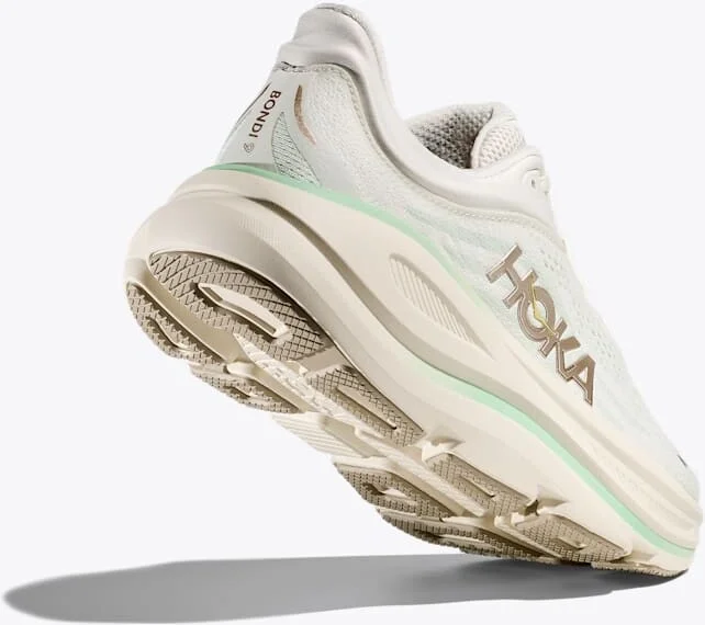 HOKA Women's Bondi 9 Shoes in Truffle Salt/Sea Glass - Image 4