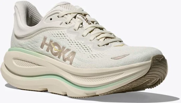 HOKA Women's Bondi 9 Shoes in Truffle Salt/Sea Glass - Image 6