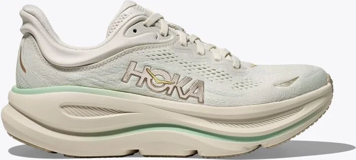 HOKA Women's Bondi 9 Shoes in Truffle Salt/Sea Glass
