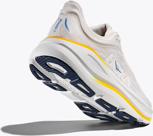 HOKA Women's Bondi 9 Shoes in White/Grout - Image 4
