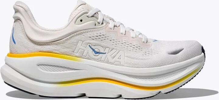 HOKA Women's Bondi 9 Shoes in White/Grout