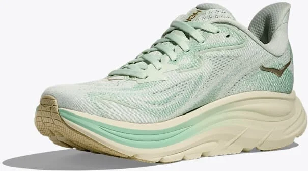 HOKA Women's Clifton 10 Shoes in Sea Glass/Jadeite - Image 3
