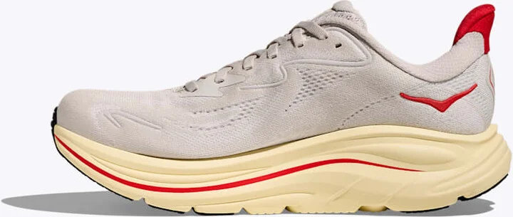 HOKA Women's Clifton 10 Shoes in Stucco/Cerise - Image 8