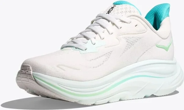 HOKA Women's Clifton 10 Shoes in White/Cielo Blue - Image 3