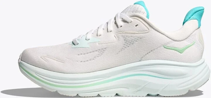 HOKA Women's Clifton 10 Shoes in White/Cielo Blue - Image 8