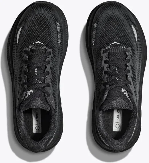HOKA Women's Clifton 9 GTX Shoes in Black/Black - Image 2