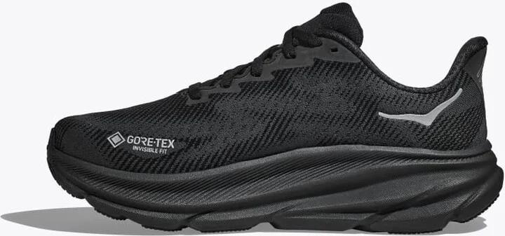 HOKA Women's Clifton 9 GTX Shoes in Black/Black - Image 8