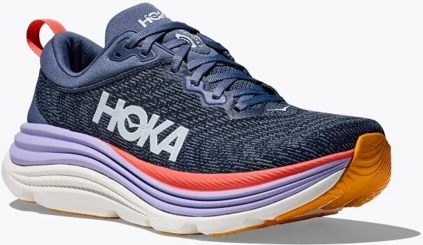 HOKA Women's Gaviota 5 Shoes in Anchor/Grapefruit - Image 6