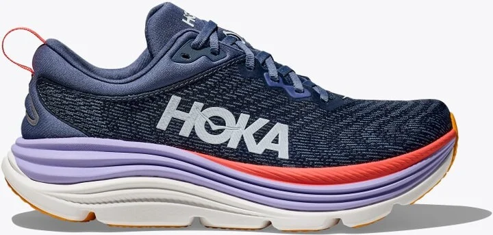 HOKA Women's Gaviota 5 Shoes in Anchor/Grapefruit