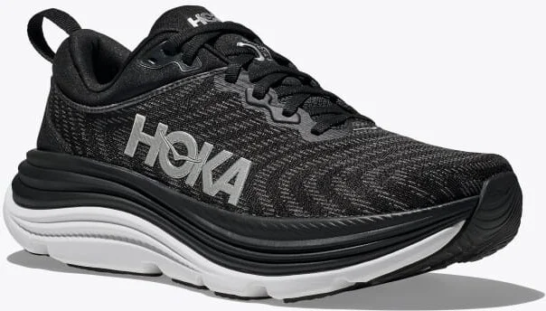 HOKA Women's Gaviota 5 Shoes in Black/White - Image 6