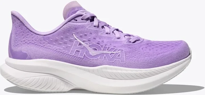 HOKA Women's Mach 6 Shoes in Aster Flower/White