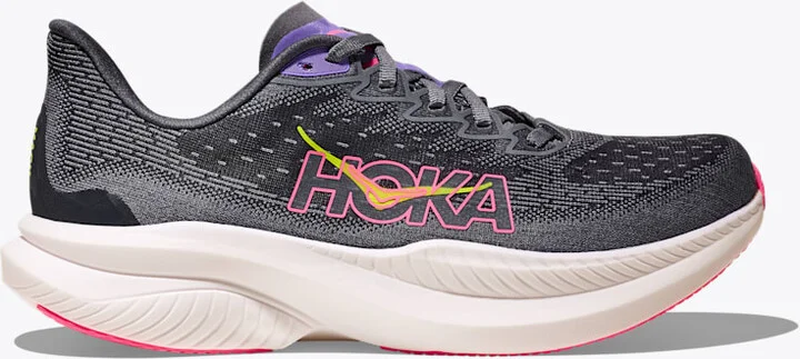 HOKA Women's Mach 6 Shoes in Grey Skies/Charcoal Grey