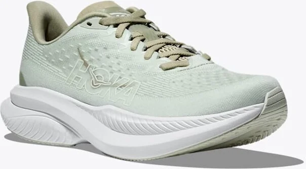 HOKA Women's Mach 6 Shoes in Oyster Mushroom/Truffle Salt - Image 6