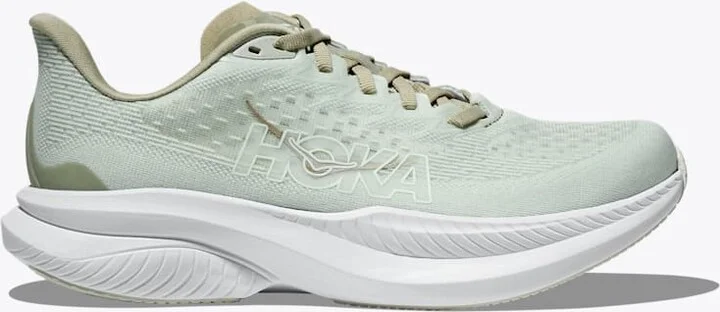 HOKA Women's Mach 6 Shoes in Oyster Mushroom/Truffle Salt