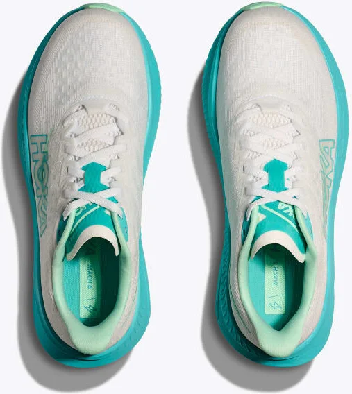 HOKA Women's Mach 6 Shoes in White/Cielo Blue - Image 2