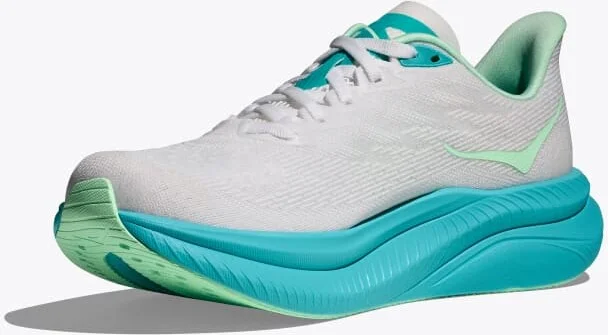 HOKA Women's Mach 6 Shoes in White/Cielo Blue - Image 3